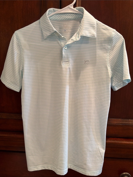 Southern Tide Other - ✨ LIKE NEW ✨ boys Southern Tide sea green & white Striped Polo, YL